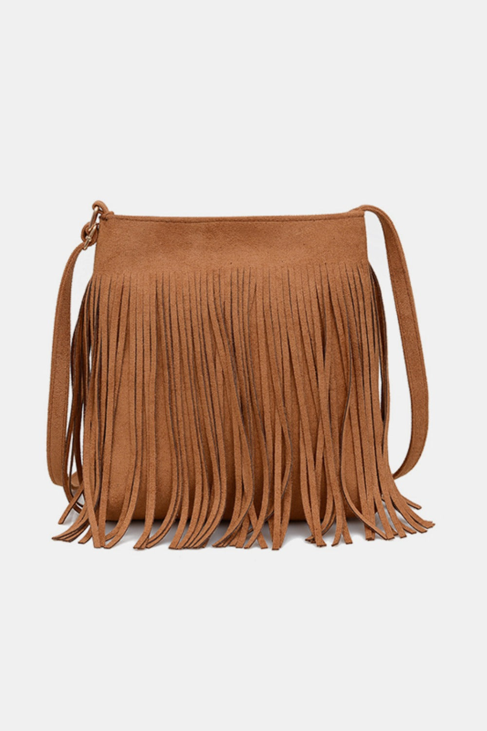 Suede Fringe Shoulder Bag